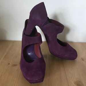 Suede platform heels